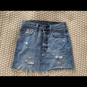 HIGH WAISTED DENIM SKIRT WITH BUTTON FLY